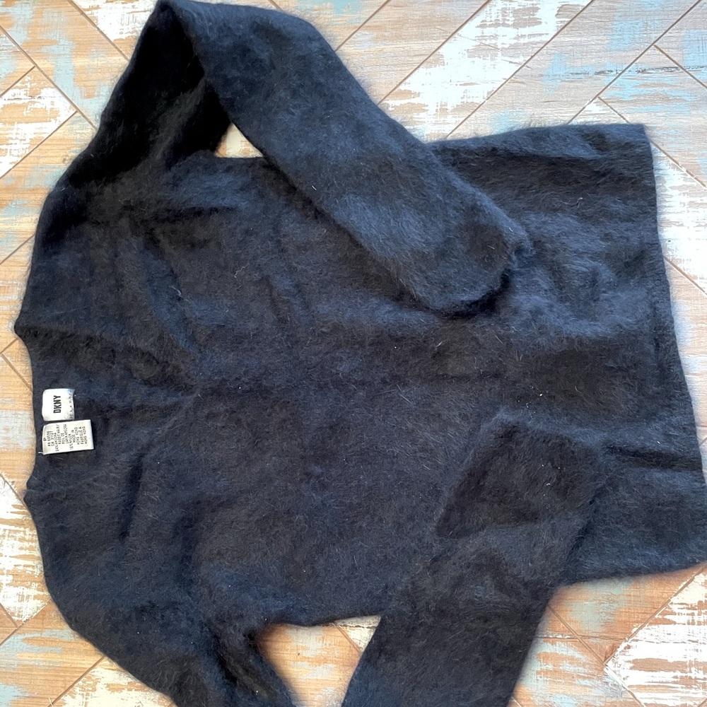 DKNY Angora rabbit hair softest sweater in Slim petite size, luxury and style
